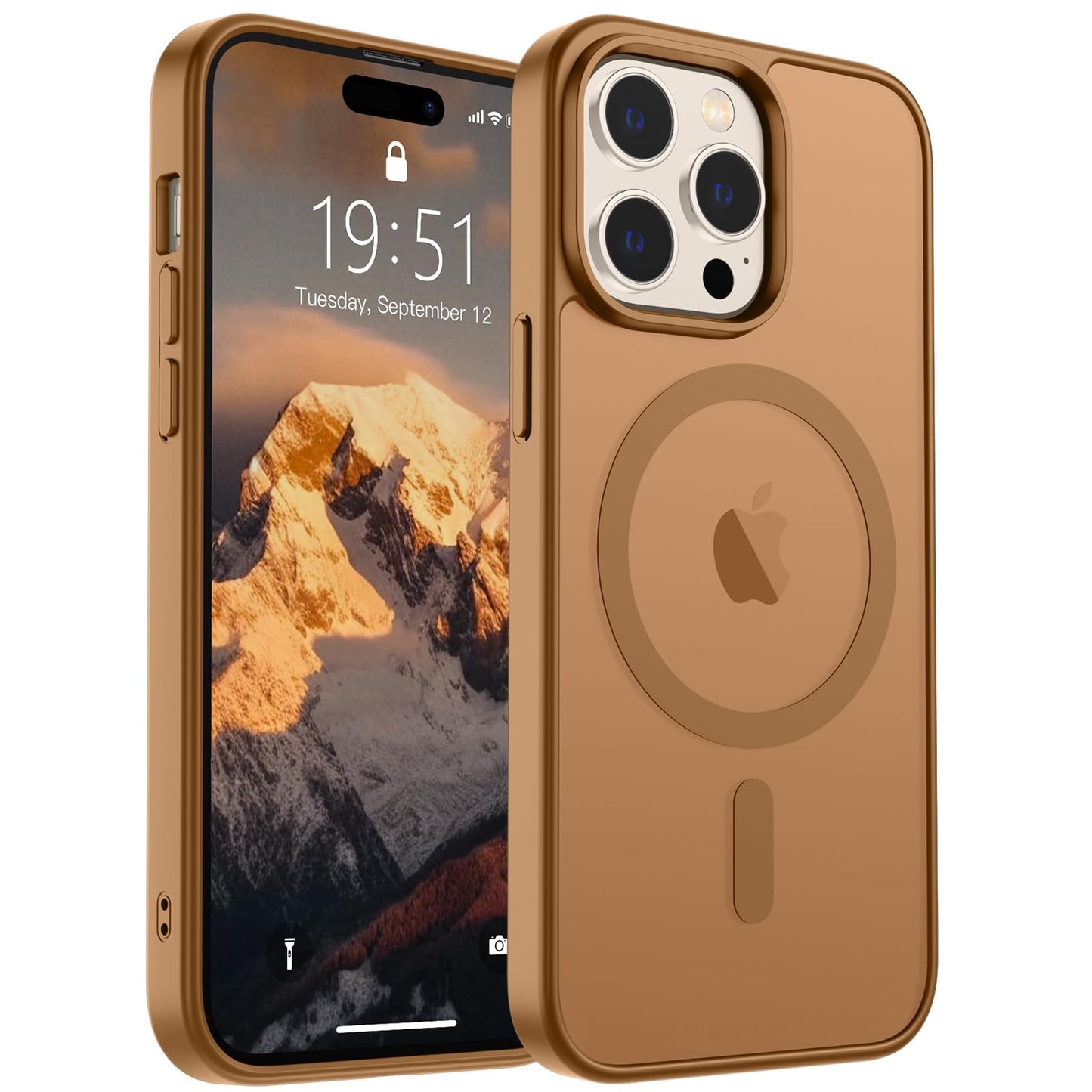 Magnetic for iPhone 14 Case & iPhone 13 Case (Compatible with MagSafe)(Military Grade Drop Protection) Translucent Matte Shockproof Phone Cover,Black
