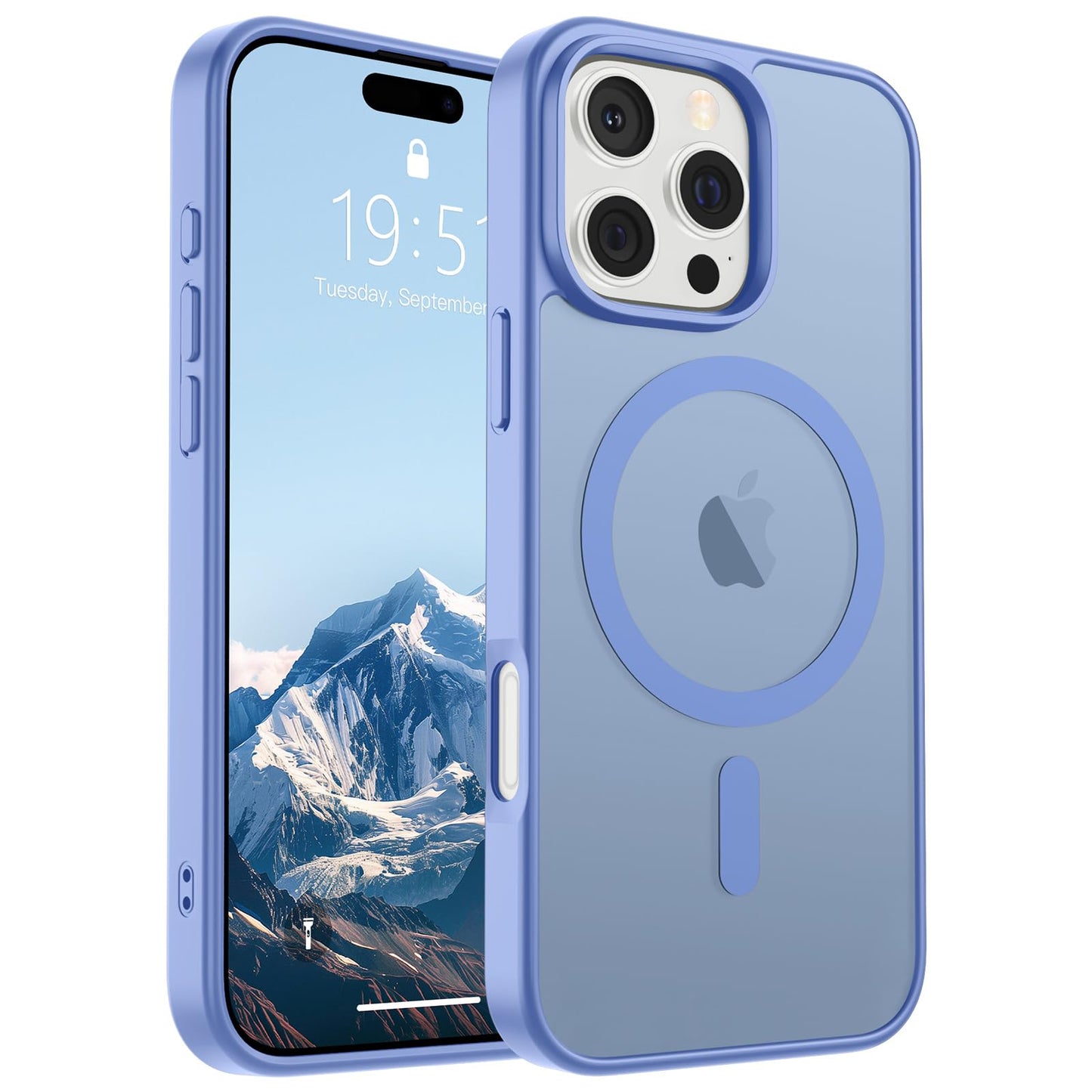 Magnetic for iPhone 14 Case & iPhone 13 Case (Compatible with MagSafe)(Military Grade Drop Protection) Translucent Matte Shockproof Phone Cover,Black