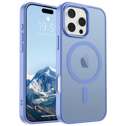 Magnetic for iPhone 14 Case & iPhone 13 Case (Compatible with MagSafe)(Military Grade Drop Protection) Translucent Matte Shockproof Phone Cover,Black