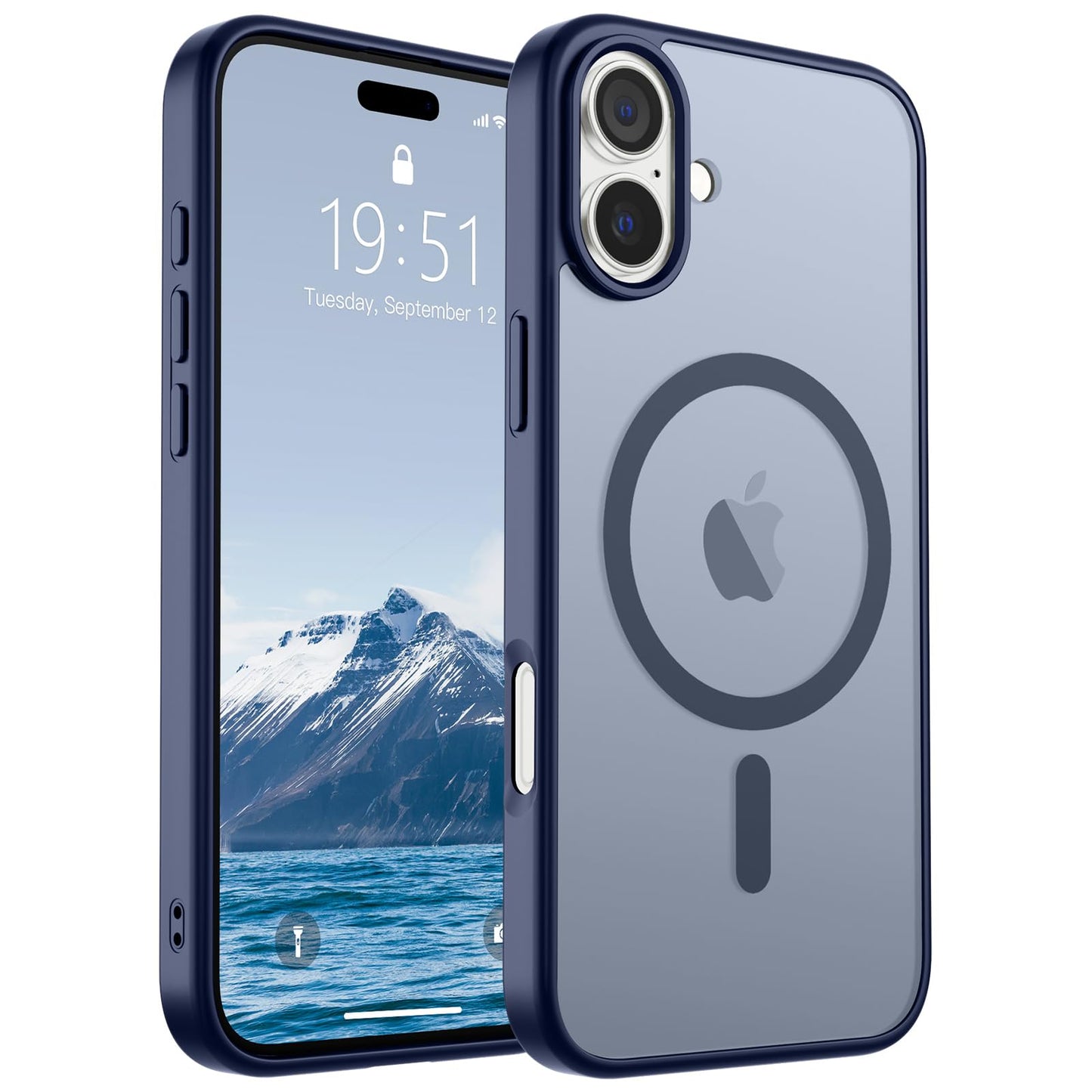 Magnetic for iPhone 14 Case & iPhone 13 Case (Compatible with MagSafe)(Military Grade Drop Protection) Translucent Matte Shockproof Phone Cover,Black