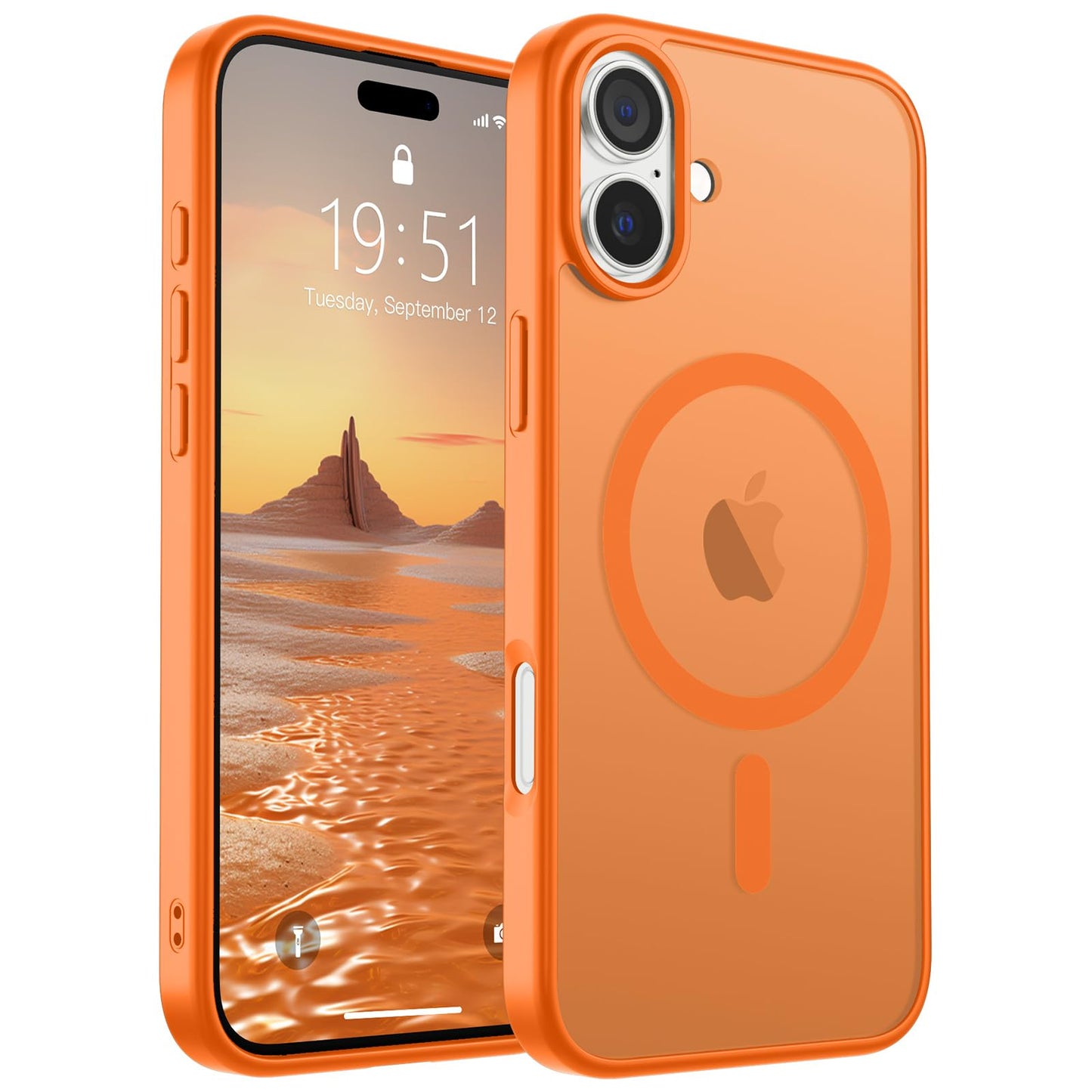 Magnetic for iPhone 14 Case & iPhone 13 Case (Compatible with MagSafe)(Military Grade Drop Protection) Translucent Matte Shockproof Phone Cover,Black