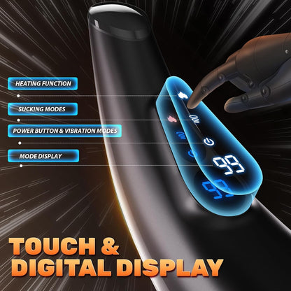 Sex Toys for Men Male Masturbator - APP Control Adult Toys Male Masturbators Penis Pump with 9 Sucking & 9 Vibrating, 3D Textured Sleeve Heating Blowjob Mens Sex Toy, LCD Display Pocket Pussy for Men