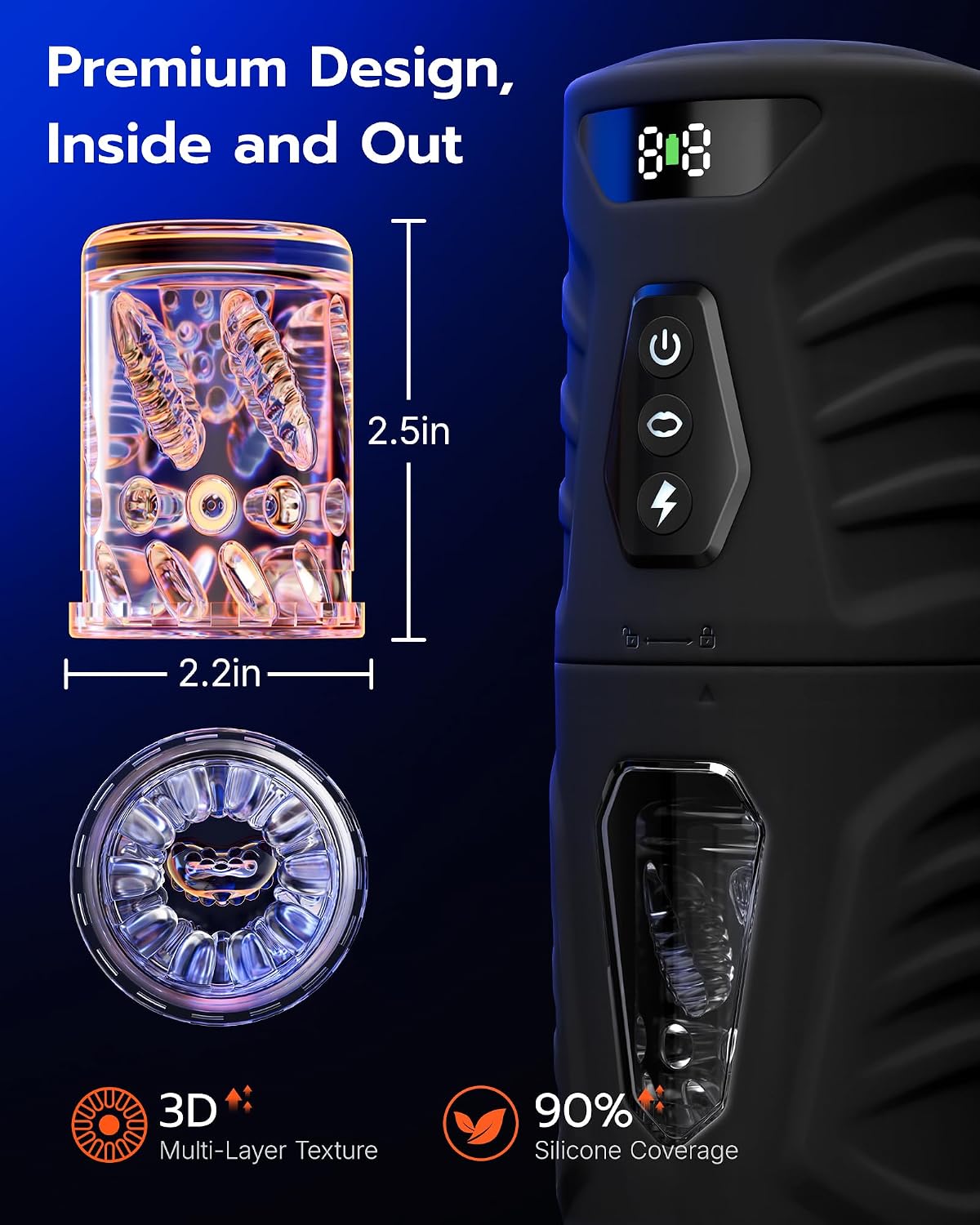 Male Masturbator Penis Pump, AI Sync Sex Toys for Men with 7 Thrusting & 360° Rotation, Up to 155 Strokes/Min, 7 Blowjob Suction Pocket Pussy, Silicone-Wrapped Adult Toy with Hands-Free Base