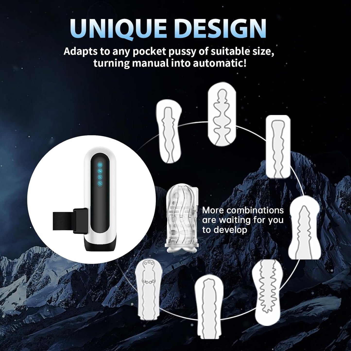 Automatic Penis Pump Male Sex Toys for Men Automatic Male Masturbator,Male Sex Toys with 6 Types of Piston Modes 5 Speed Changes + 10 Vibrating Hands Free Pocket Pussy Male Stroker with 3D