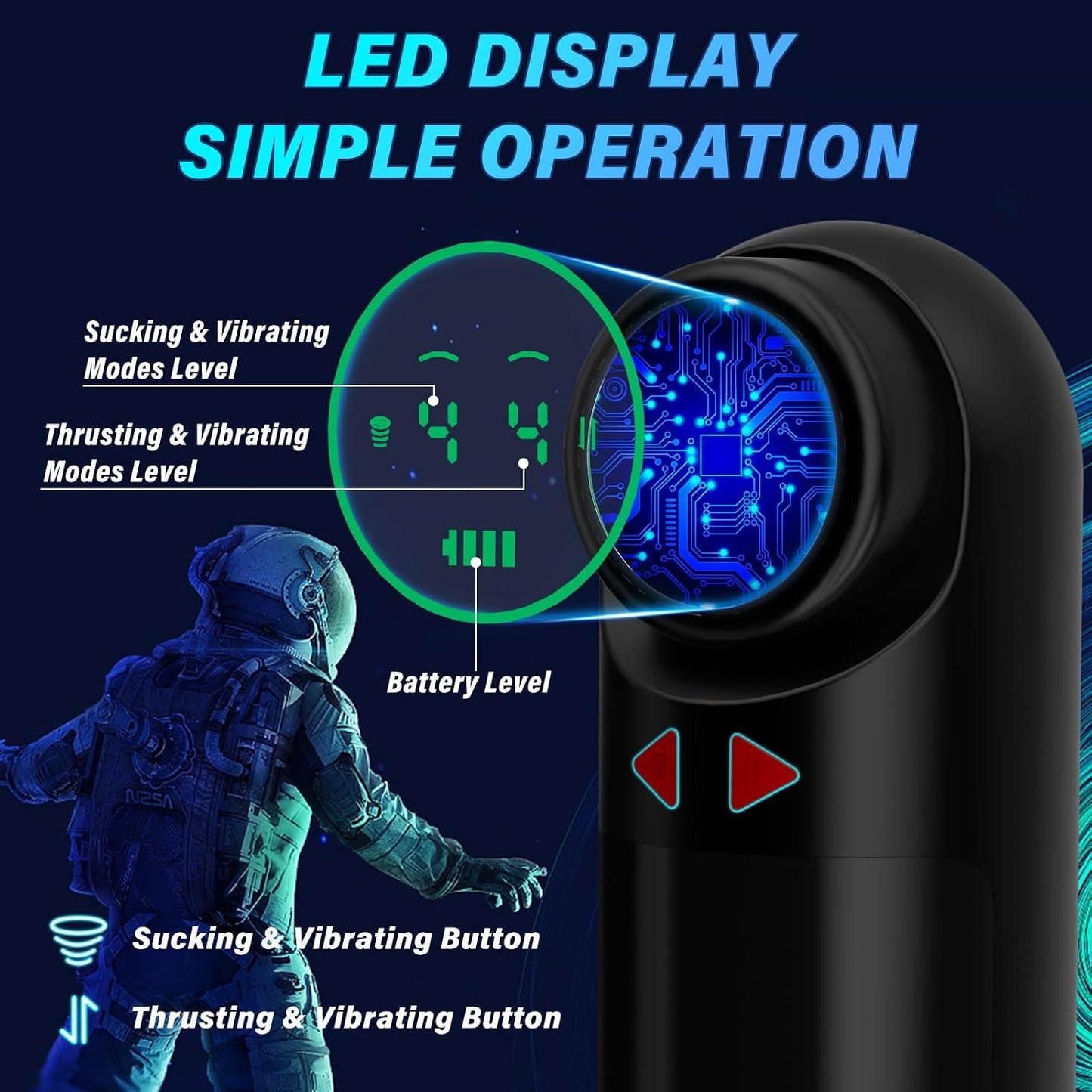 Sex Toys Automatic Male Masturbator - Adult Toys Penis Pump with 4 Sucking & Vibrating & Thrusting Modes, Sex Toys for Men Pocket Pussy Male Stroker for Penis Stimulation, Male Sex Toys LED Display