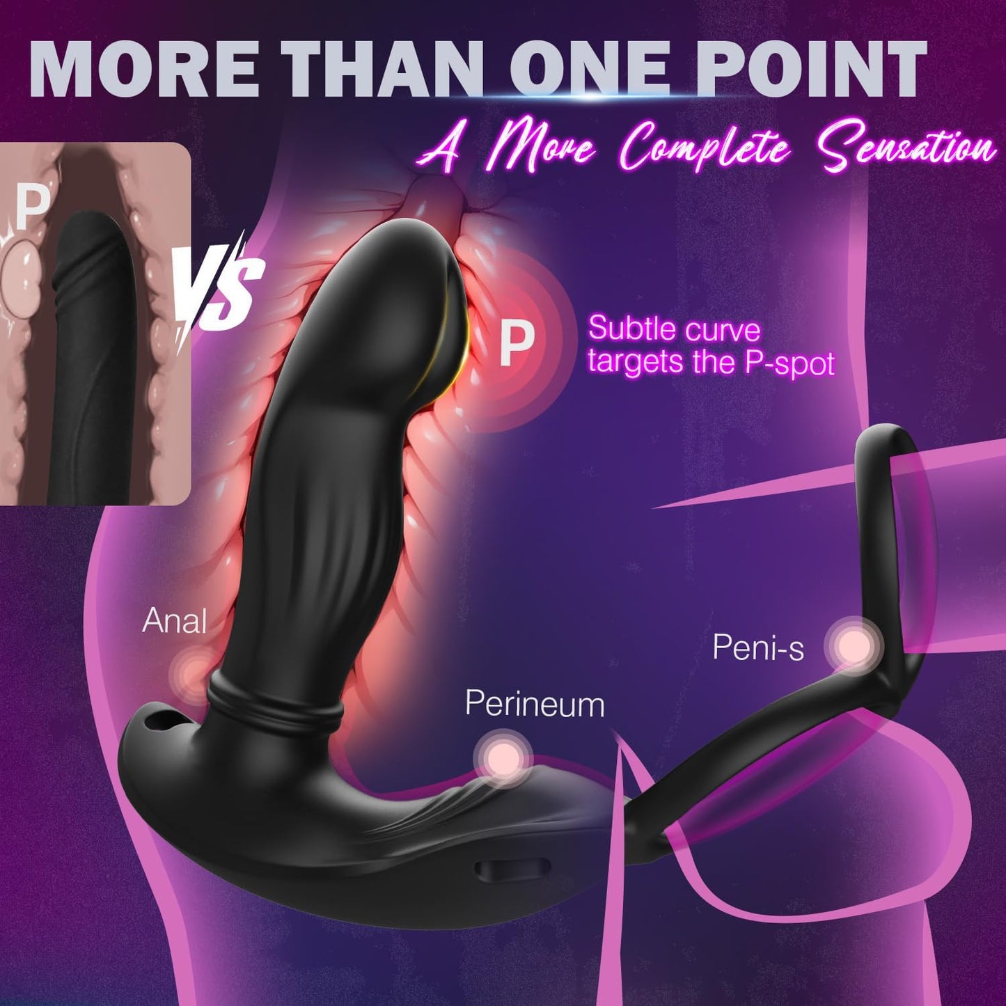 Wearable Thrusting Prostate Massager Anal Vibrator, Strap On Vibrating Anal Toys for Men with Silicone Cock Ring, Hands Free Male Sex Toy Prostate Stimulator with Remote Control and APP