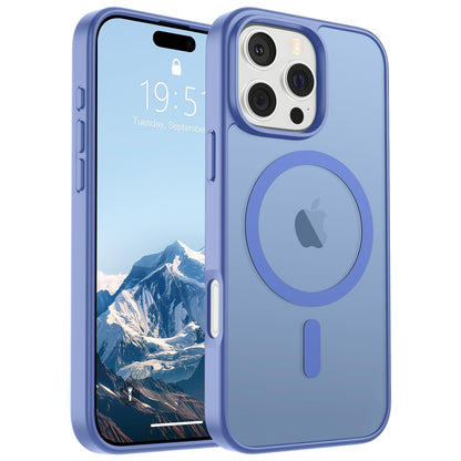 Magnetic for iPhone 14 Case & iPhone 13 Case (Compatible with MagSafe)(Military Grade Drop Protection) Translucent Matte Shockproof Phone Cover,Black