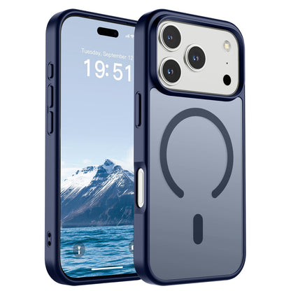Magnetic for iPhone 14 Case & iPhone 13 Case (Compatible with MagSafe)(Military Grade Drop Protection) Translucent Matte Shockproof Phone Cover,Black