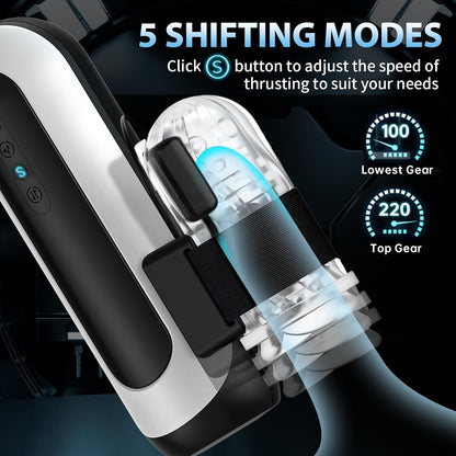 Automatic Penis Pump Male Sex Toys for Men Automatic Male Masturbator,Male Sex Toys with 6 Types of Piston Modes 5 Speed Changes + 10 Vibrating Hands Free Pocket Pussy Male Stroker with 3D