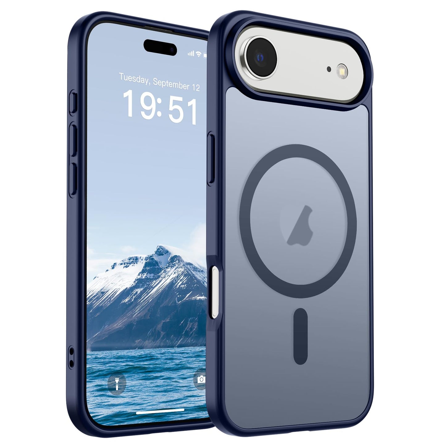 Magnetic for iPhone 14 Case & iPhone 13 Case (Compatible with MagSafe)(Military Grade Drop Protection) Translucent Matte Shockproof Phone Cover,Black