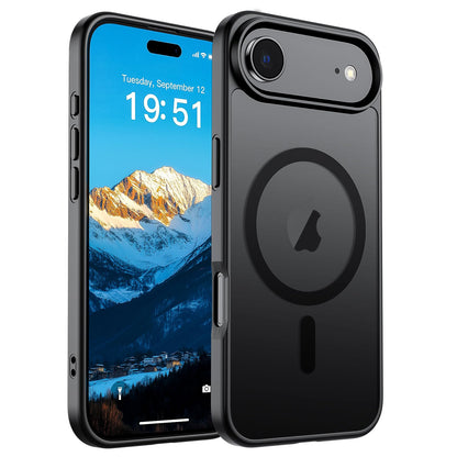 Magnetic for iPhone 14 Case & iPhone 13 Case (Compatible with MagSafe)(Military Grade Drop Protection) Translucent Matte Shockproof Phone Cover,Black