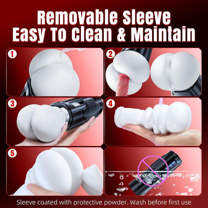 Male Masturbator Sex Toys for Men – Automatic Male Sex Toys with Realistic Ass Vagina 360° Heating 10 Vibration & 7 Thrusting Modes for Stroker, Pocket Pussy LCD Display Adult Toys