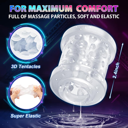 Automatic Male Masturbator, Stroking Male Masturbators Cup with 7 Powerful Thrusting & Vibrating Modes, Blowjob Machine Pocket Pussy for Men, Dual Open-Ended Penis Massager Sex Toys for Men
