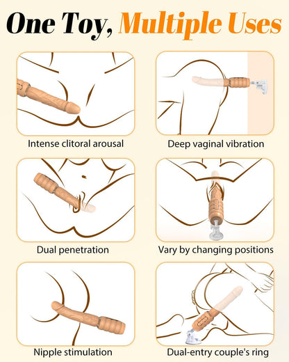 Sex Machine Thrusting Dildo Riding Vibrator Adult Sex Toys for Women Men Clitoral G Spot Anal Play, Dildo Machine with 10 Vibration 3 Thrusting & Rapid Modes Big Suction Cup Anal Toys for Couple Play