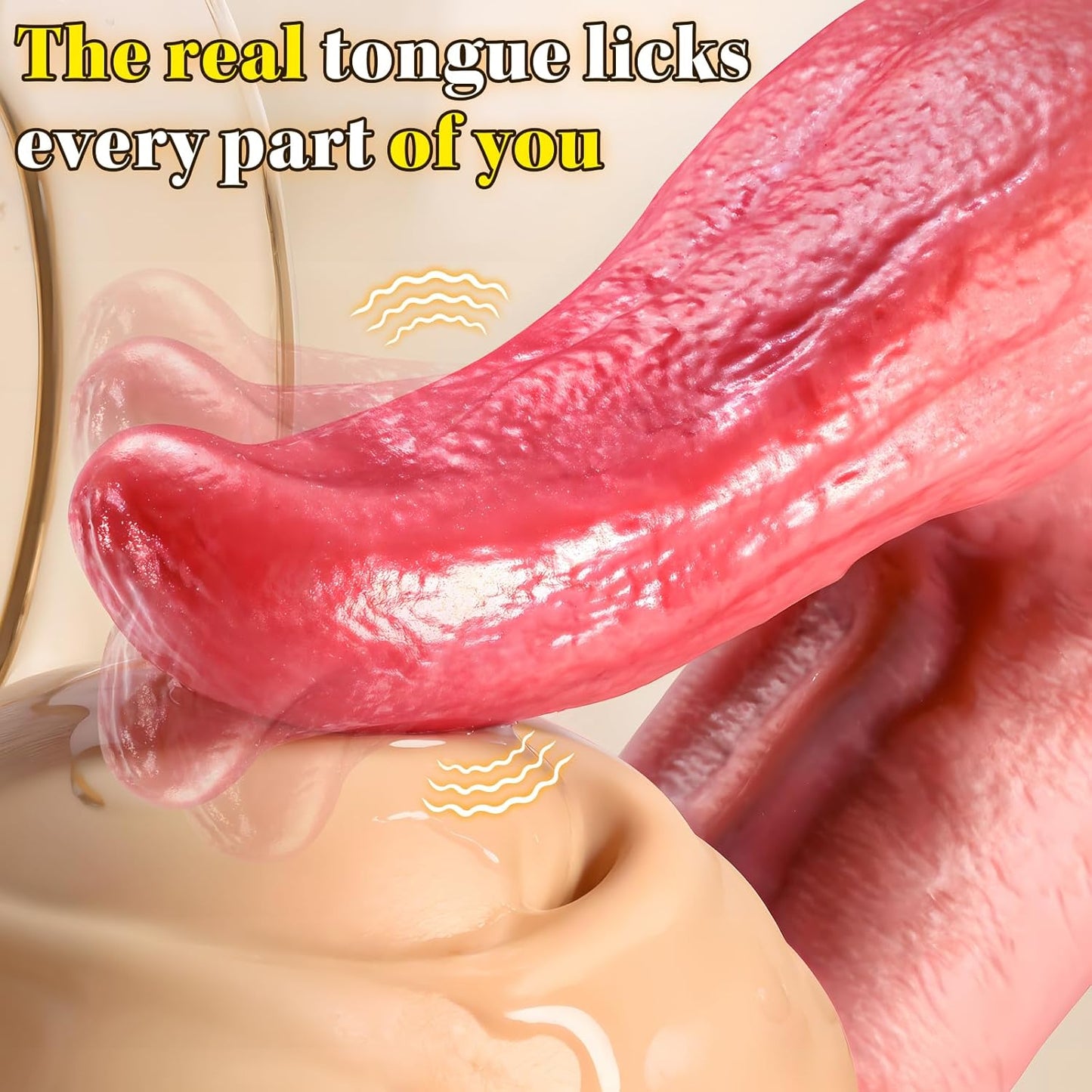 Thrusting Dildo Vibrator Sex Toys - 9 Inch Realistic Dildo Tongue Licking Adult Toys for Anal G-Spot Stimulation with 3 Thrusting & 5 Licking Vibrating Mode, Soft Silicone Dildos for Women and Couples