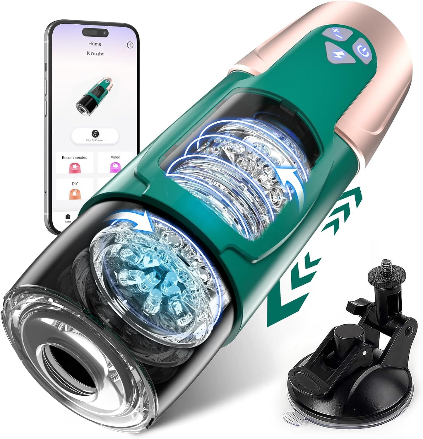 Sex Toys for Men Male Masturbator - Automatic Masturbators Cup with 7 Thrusting &Rotating Modes for Penis Stimulation, Electric Pocket Pussy Stroker, Adult Sex Toy with Suction Base