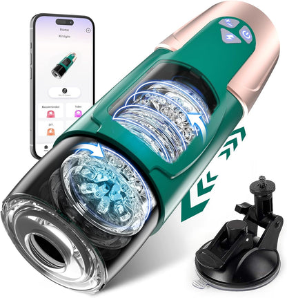 Sex Toys for Men Male Masturbator - Automatic Masturbators Cup with 7 Thrusting &Rotating Modes for Penis Stimulation, Electric Pocket Pussy Stroker, Adult Sex Toy with Suction Base