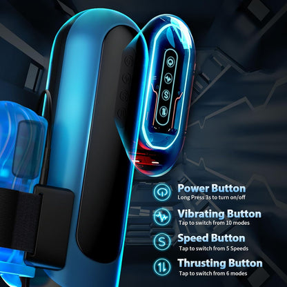 Automatic Penis Pump Male Sex Toys for Men Automatic Male Masturbator,Male Sex Toys with 6 Types of Piston Modes 5 Speed Changes + 10 Vibrating Hands Free Pocket Pussy Male Stroker with 3D
