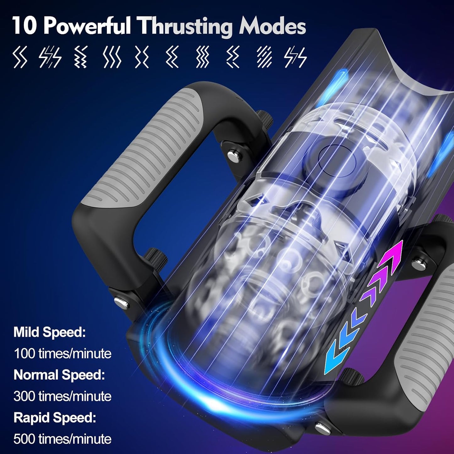 Sex Toy for Men Male Masturbators - Sex Toys Hands Free Pocket Pussy with 12cm Thrusting Distance, Male Sex Toys Penis Pump Male Stroker Masturbator with Phone Stand & Foldable Handle, Blowjob Machine