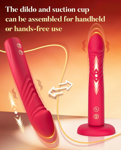 Sex Toys Thrusting Dildo Machine Vibrator - Detachable Riding Dildos Adult Toys with 10 Vibration Thrusting Modes, Adult Machine G Spot Clit Anal Toy with Removable Suction Cup and Base for Women Men