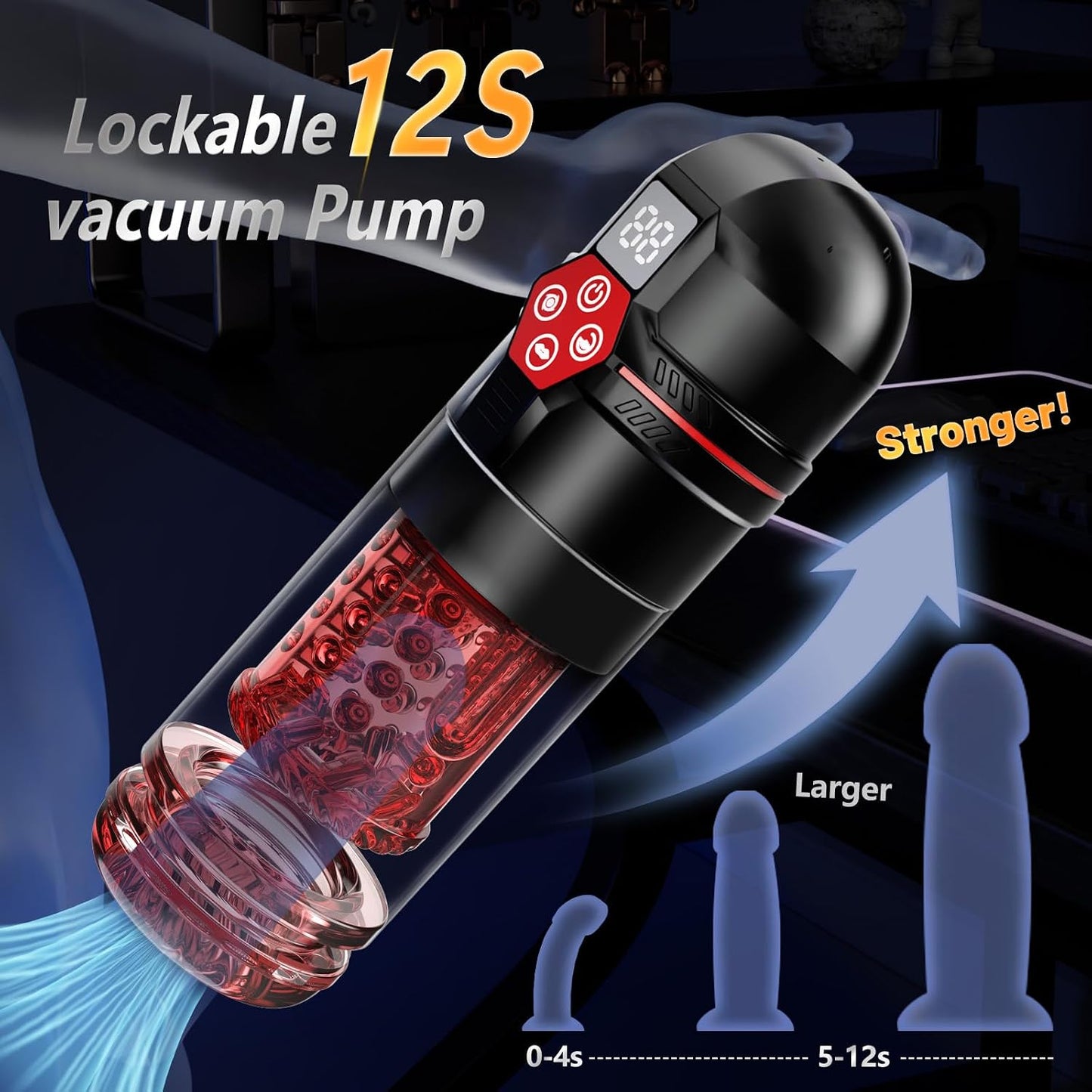 Mrgras Male Masturbator Penis Pump - AI Sync Male Sex Toys for Men with 12 S Vacuum Pump & 7 Thrusting Rotating Vibrating Sucking Licking Adult Toys Mens Sex Toys Pocket Pussy Pumps & Enlargers