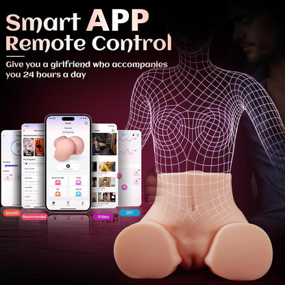Vibrating Sex Doll Male Sex Toy for Men Automatic Male Masturbator Mens Sex Dolls Electric Pocket Pussy Fleshy Stroker Sex Toys & 12 Vibration Adult Toys 3D Lifelike Soft Butt Vagina Anal