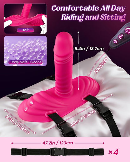 BEISAR Thrusting Dildo Vibrator Riding Grinding Sex Toy, Strap On Dildos with 9 Vibrating 3 Thrusting Adult Sex Toys Women Couple G Spot Clit Anal Finger Vibrators Sex Machine Nipple Jewelry Toys