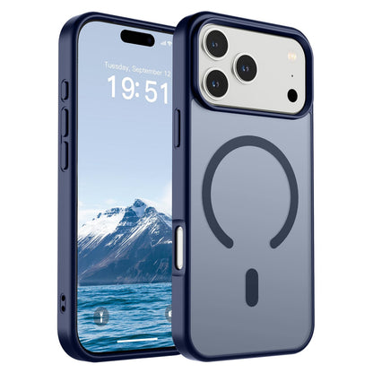 Magnetic for iPhone 14 Case & iPhone 13 Case (Compatible with MagSafe)(Military Grade Drop Protection) Translucent Matte Shockproof Phone Cover,Black