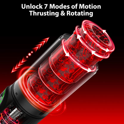 Male Masturbator Penis Pump - AI Powered Pocket Pussy Male Sex Toys for Men with 7 Thrusting Rotating Sucking Licking Modes, Waterproof Adult Sex Toys - Pumps & Enlargers with LCD Fetish Jewelry