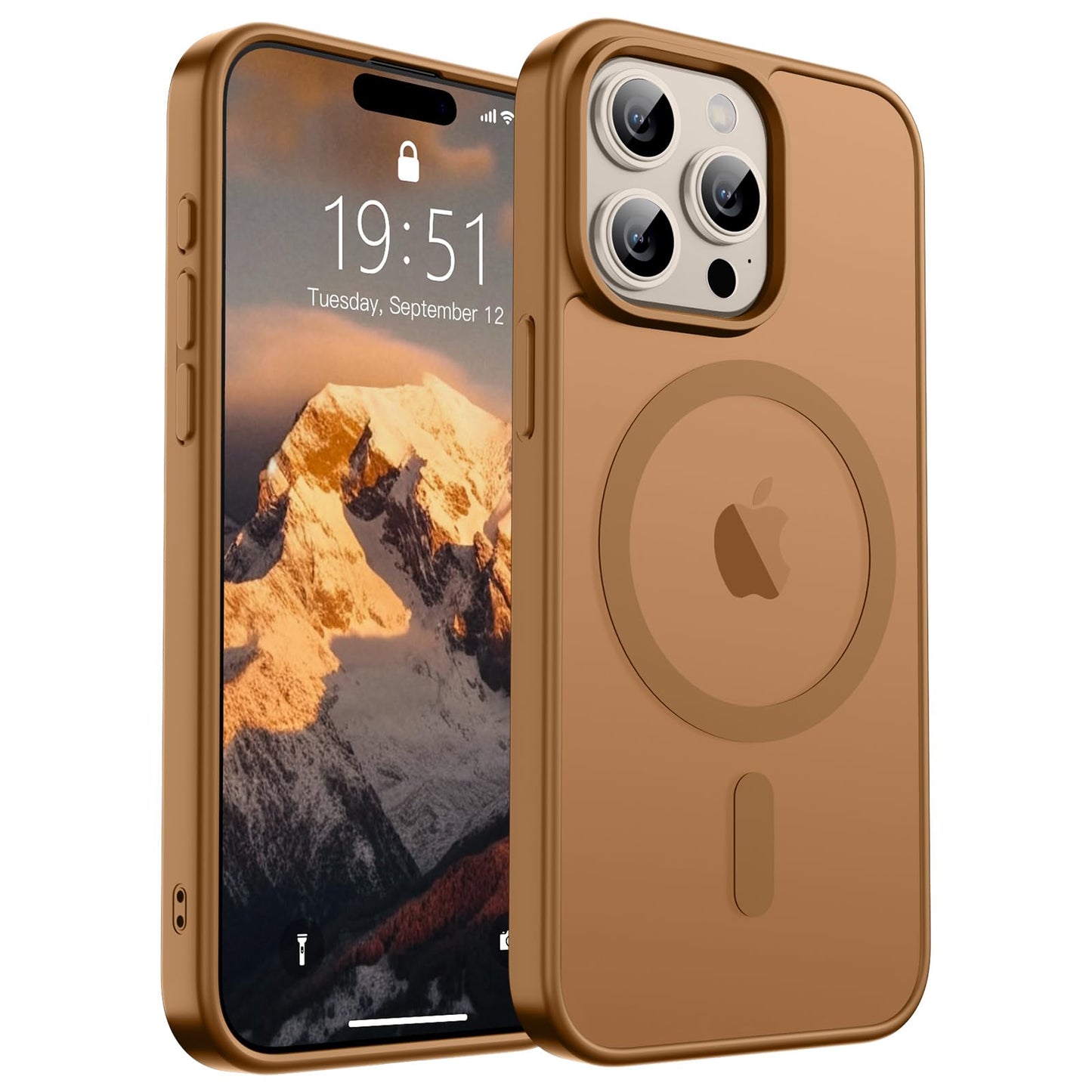 Magnetic for iPhone 14 Case & iPhone 13 Case (Compatible with MagSafe)(Military Grade Drop Protection) Translucent Matte Shockproof Phone Cover,Black