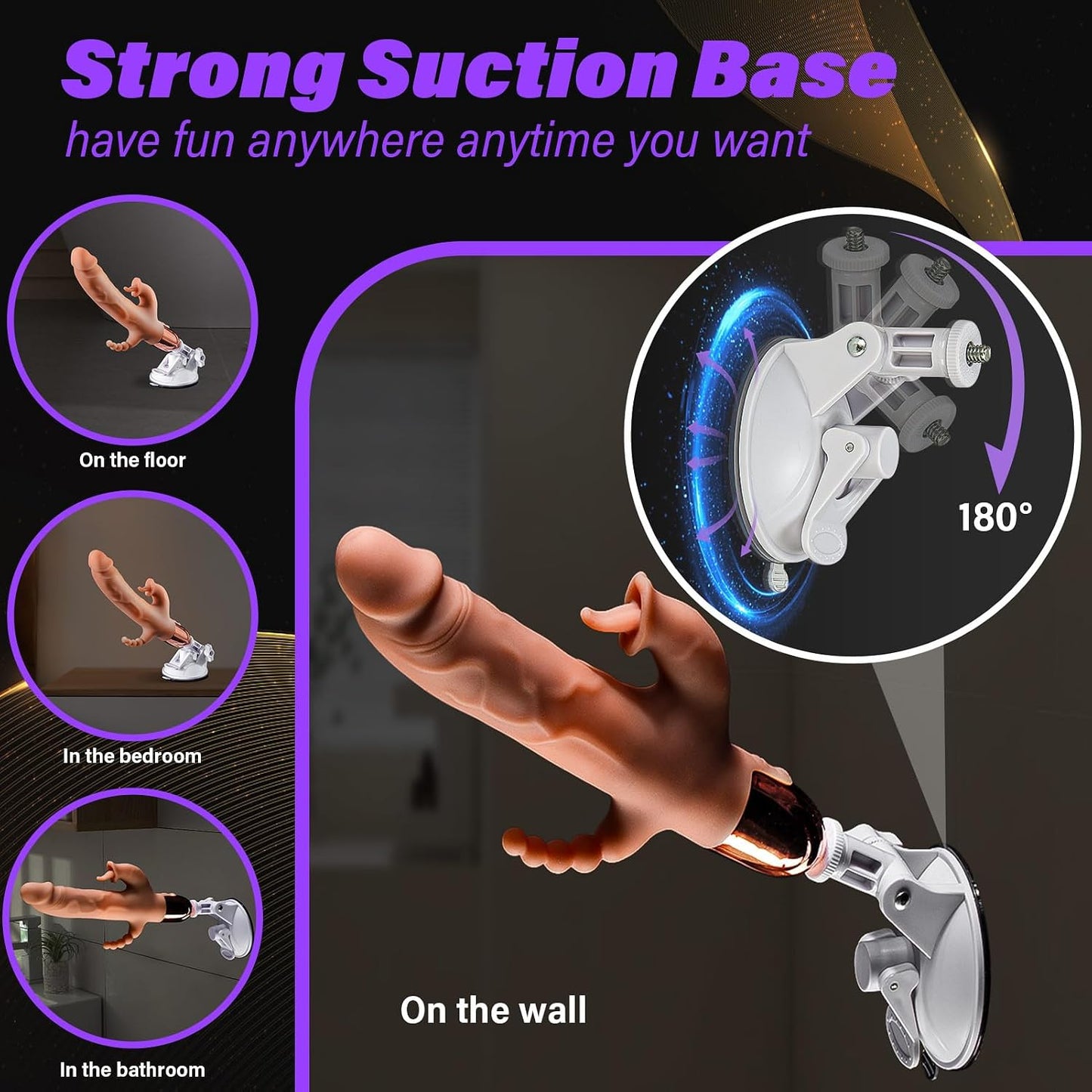 Sex Machine Thrusting Dildo Vibrator Sex Toys for Women, 3-in-1 Thrusting Vibrator for G Spot Clit Anal, 5 Vibrating 6 Thrusting Remote Control Detachable Suction Cup, Sex Toys - Machines & Devices