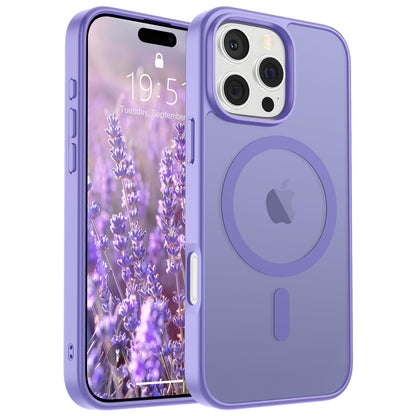Magnetic for iPhone 14 Case & iPhone 13 Case (Compatible with MagSafe)(Military Grade Drop Protection) Translucent Matte Shockproof Phone Cover,Black