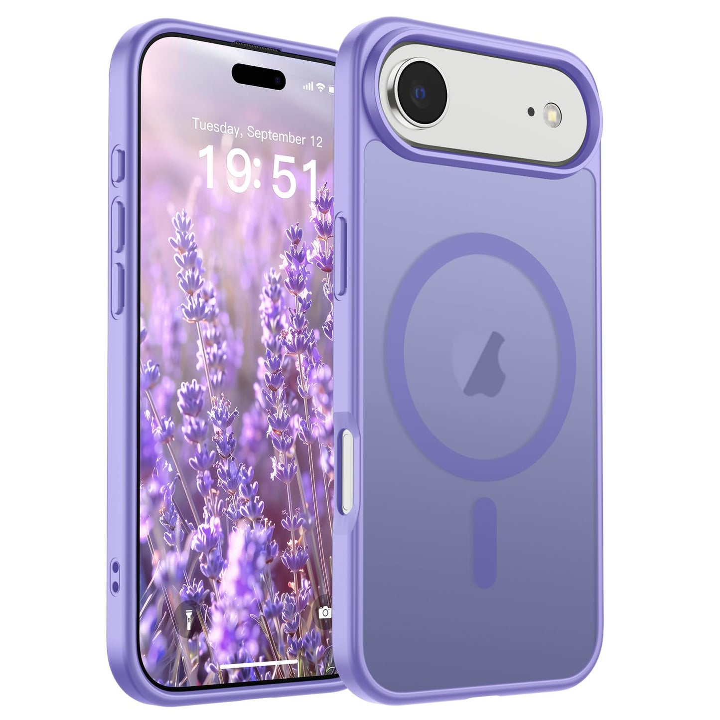Magnetic for iPhone 14 Case & iPhone 13 Case (Compatible with MagSafe)(Military Grade Drop Protection) Translucent Matte Shockproof Phone Cover,Black