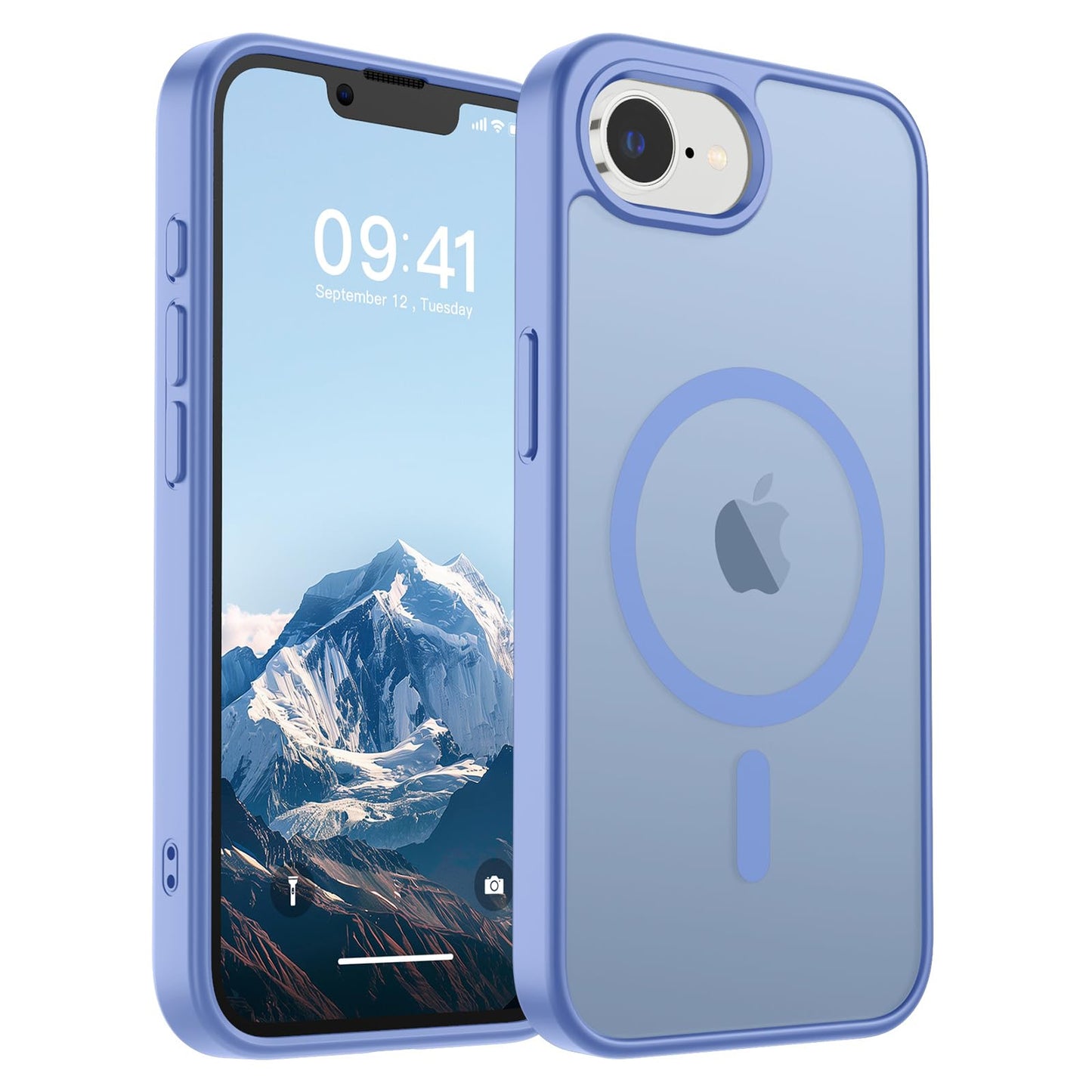 Magnetic for iPhone 14 Case & iPhone 13 Case (Compatible with MagSafe)(Military Grade Drop Protection) Translucent Matte Shockproof Phone Cover,Black