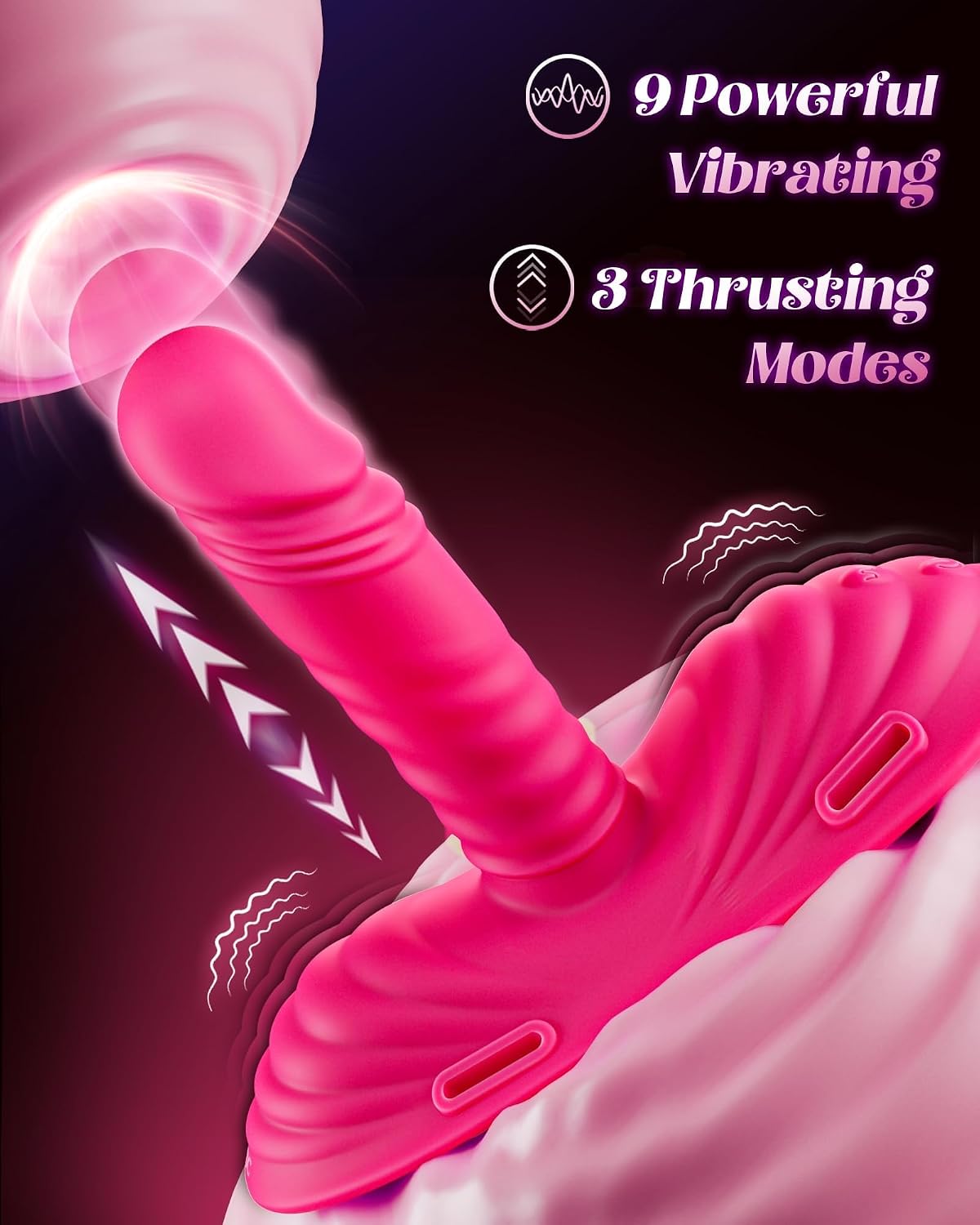 BEISAR Thrusting Dildo Vibrator Riding Grinding Sex Toy, Strap On Dildos with 9 Vibrating 3 Thrusting Adult Sex Toys Women Couple G Spot Clit Anal Finger Vibrators Sex Machine Nipple Jewelry Toys