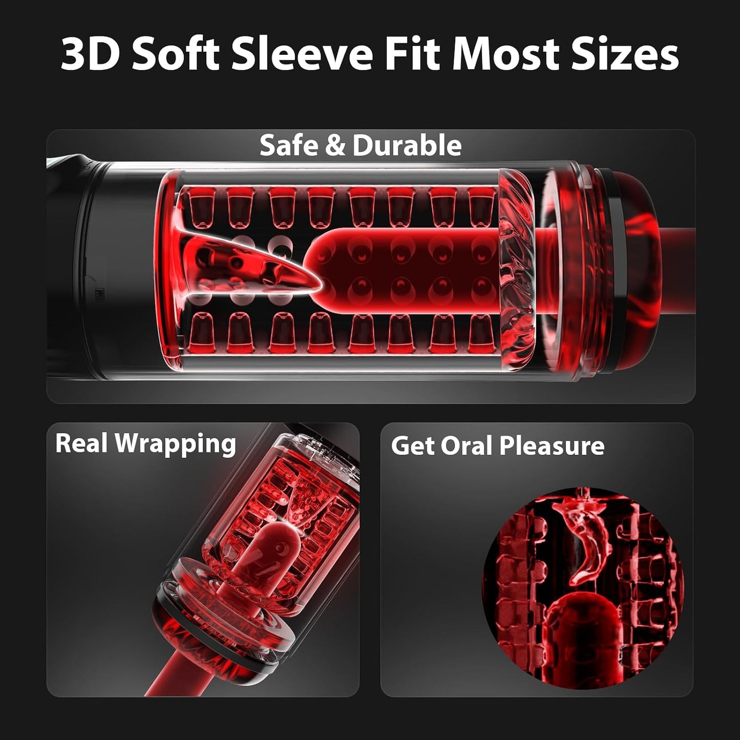 Male Masturbator Penis Pump - AI Powered Pocket Pussy Male Sex Toys for Men with 7 Thrusting Rotating Sucking Licking Modes, Waterproof Adult Sex Toys - Pumps & Enlargers with LCD Fetish Jewelry