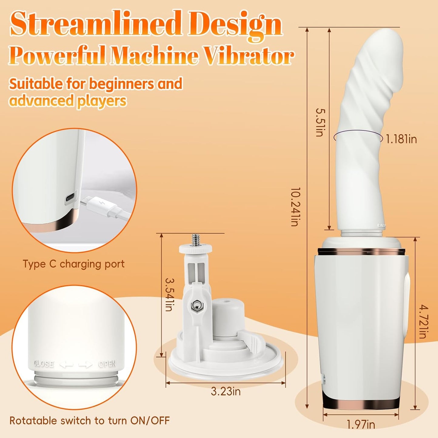 Sex Machine Thrusting Dildo Vibrator Adult Sex Toys for Women Men G Spot Clitoral Anal Play, Dildo Machine Rotatable Switch 7 Vibrating Thrust Modes Smart Heating Big Suction Cup Anal Toys for Couple