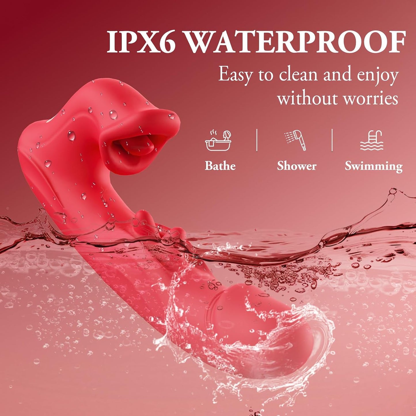 Thrusting Dildo Vibrator Women Sex Toys – Dildos Adult Sex Toy G Spot with Wiggle 10 Thrusting– Vibrating – Tongue Licking Modes, Rechargeable Rabbit Vibrators for Female Couples Games