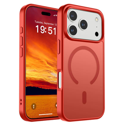 Magnetic for iPhone 14 Case & iPhone 13 Case (Compatible with MagSafe)(Military Grade Drop Protection) Translucent Matte Shockproof Phone Cover,Black