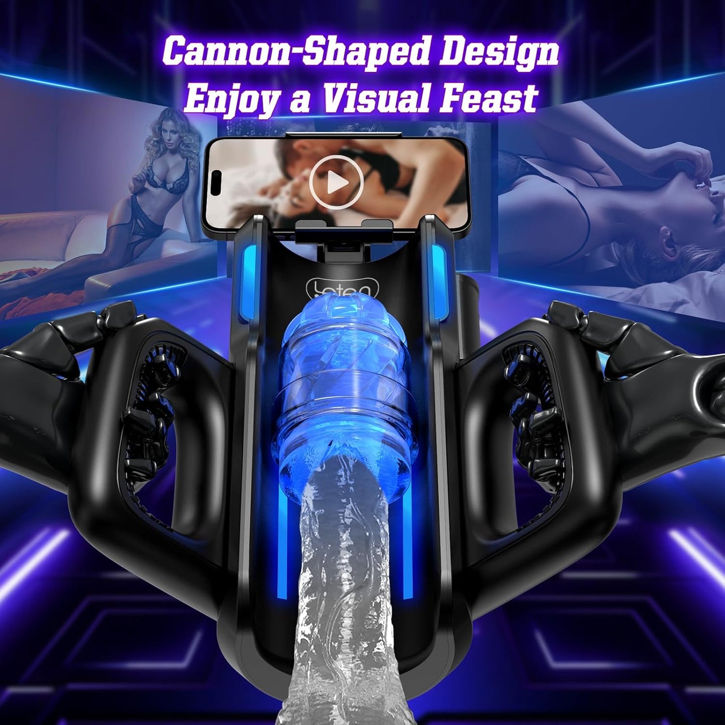 Sex Toys for Men Male Masturbator-Automatic Electric Male Sex Toys with 12times/s Thrusting, Men Sex Toys Adult Toys with Phone Holder and 2 Soft Silicone Pocket Pussy Hand Free Penis Training Stroker