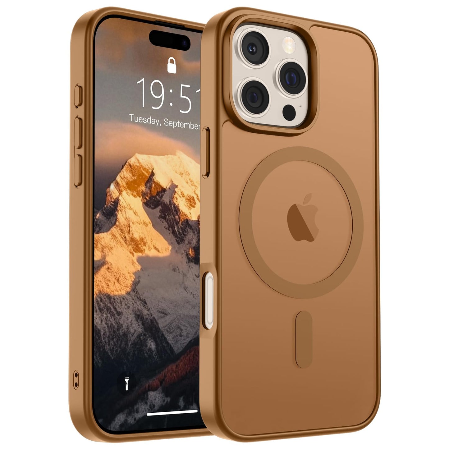 Magnetic for iPhone 14 Case & iPhone 13 Case (Compatible with MagSafe)(Military Grade Drop Protection) Translucent Matte Shockproof Phone Cover,Black
