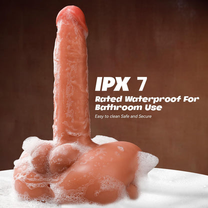 Thrusting Dildo Vibrator Sex Toys - Hands-Free Riding Grinding Dildos with 7 Thrusting & Vibration Modes for G Spot Dual Stimulation, Realistic Sex Machine with Anal Channel Adult Toys for Women & Men