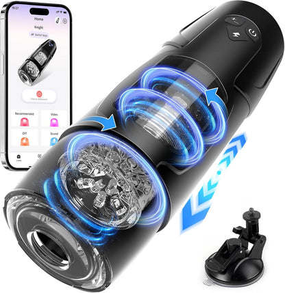 Sex Toys for Men Male Masturbator - Automatic Masturbators Cup with 7 Thrusting &Rotating Modes for Penis Stimulation, Electric Pocket Pussy Stroker, Adult Sex Toy with Suction Base