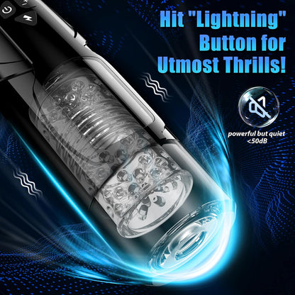 Sex Toys for Men Male Masturbator - Automatic Masturbators Cup with 7 Thrusting &Rotating Modes for Penis Stimulation, Electric Pocket Pussy Stroker, Adult Sex Toy with Suction Base