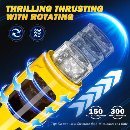 Sex Toys for Men Male Masturbator - Automatic Masturbators Cup with 7 Thrusting &Rotating Modes for Penis Stimulation, Electric Pocket Pussy Stroker, Adult Sex Toy with Suction Base