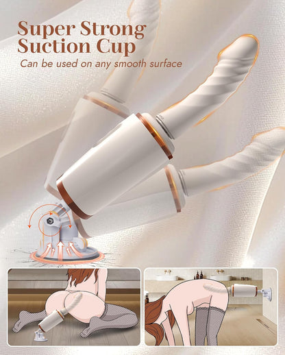 Thrusting Dildo Sex Machine - 14 Thrusting and Vibration Modes with Heating, Dual-Head, and Suction Cup