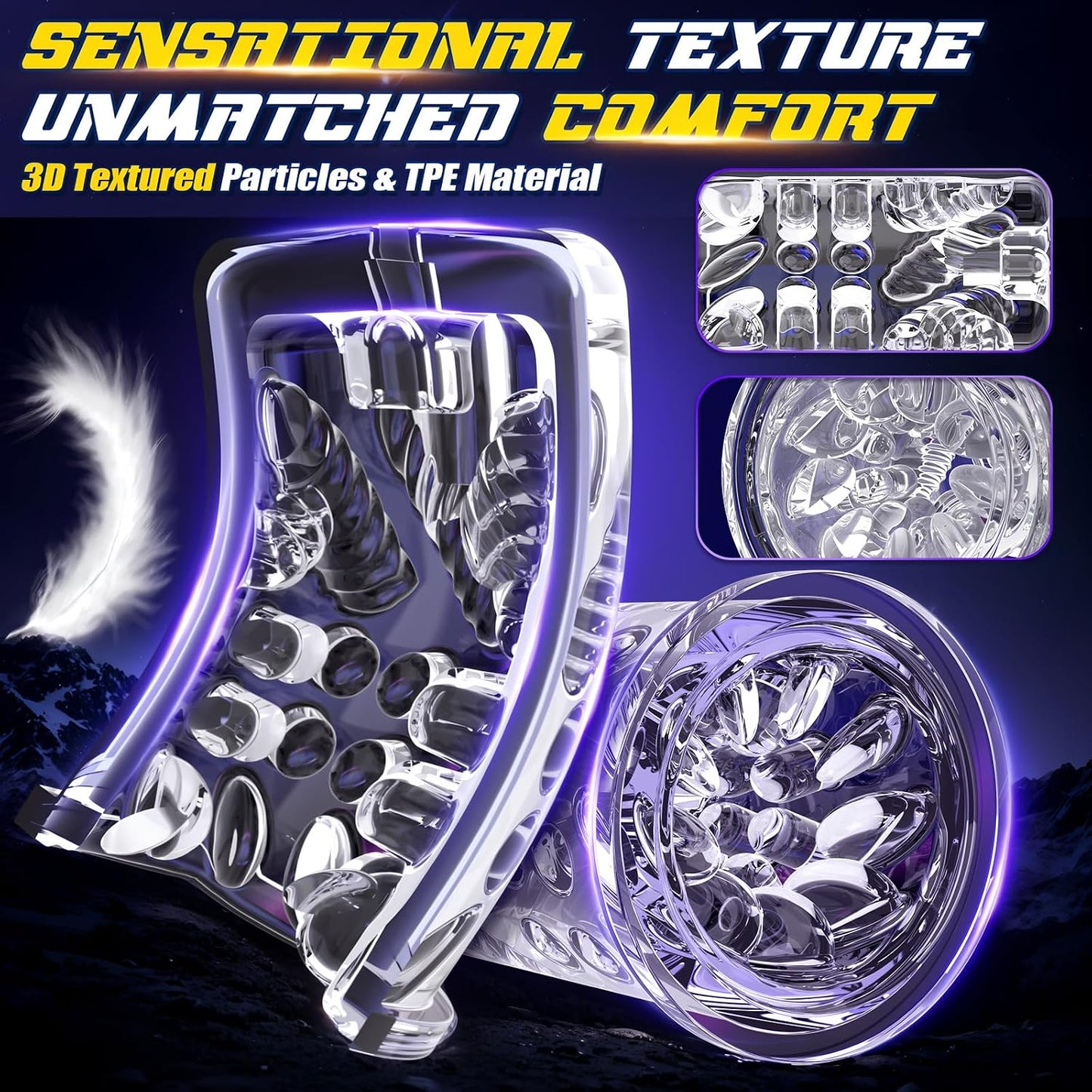 Automatic Male Masturbator, Mens Sex Toys with 7 Thrusting & Rotation Modes, Male Stroker with 7 Color Ambient Lighting, Hands Free Sex Toy for Men, Adult Toys Mens Sex Toys