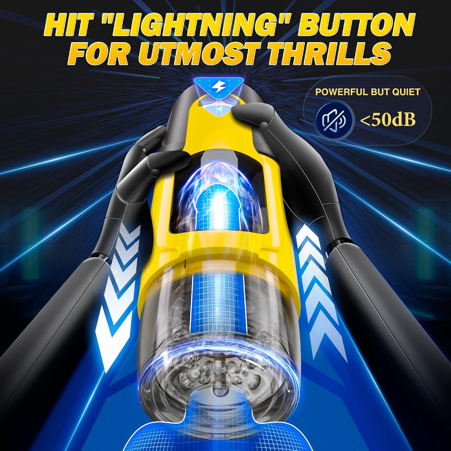 Sex Toys for Men Male Masturbator - Automatic Masturbators Cup with 7 Thrusting &Rotating Modes for Penis Stimulation, Electric Pocket Pussy Stroker, Adult Sex Toy with Suction Base