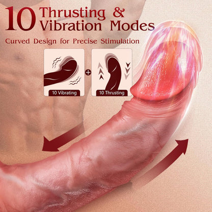 Dildo Sex toys Vibrator for Women- 5IN1 AI Sync Realistic Thrusting Dildo with 10 Tongue Licking & 10 Thrusting Vibrating Mode for Clit G Spot Anal, APP Remote Control Soft Penis Adult Toys for Couple