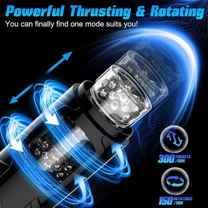 Sex Toys for Men Male Masturbator - Automatic Masturbators Cup with 7 Thrusting &Rotating Modes for Penis Stimulation, Electric Pocket Pussy Stroker, Adult Sex Toy with Suction Base